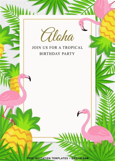 tropical birthday invitations|free printable tropical invitation template.